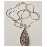 700 - STERLING SILVER & MOTHER OF PEARL NECKLACE
