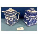 11 - BLUE/WHITE SUGAR AND CREAMER(H37)