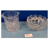 11 - CUT GLASS VASE AND BOWL(H21)