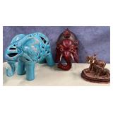 11 - THREE ELEPHANT COLLECTIBLE FIGURINES (P74)