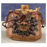 11 - OKINAWAN SHISA POTTERY HIP FLASK (P116)