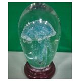 11 - HAND-BLOWN ART GLASS JELLYFISH SCULPTURE