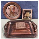 11 - TRAY, COLLECTIBLE PLATE, FRAMED ART