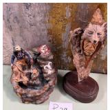11 - TWO NATIVE AMERICAN WARRIOR FIGURINES (P29)