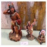 11 - THREE COLLECTIBLE NATIVE AMERICANFIGURINES