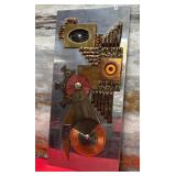 357 - ABSTRACT MIXED MEDIA ART PANEL 48X22' (W35)