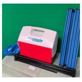 J1 - IGLOO PLAYMATE COOLER, FOLDING STOOLS (L165)