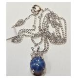 700 - 14KT GOLD STAR SAPPHIRE /DIAMONDS NECKLACE