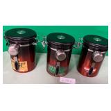 J1 - THREE COFFEE CANISTERS (L156)