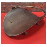 357 - VINTAGE BRASS FIREWOOD ORGANIZER(W72)