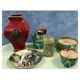 11 - COLLECTIBLE VASES, PLANTER POTS, PLATE (P77)