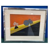 11 - ABSTRACT ART FRAMED 14X16.5'