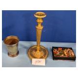 11 -SILVER FLOWER POT,CANDLESTICK ETC(H36)