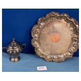 11 - SILVER PLATTER AND URN(H33)