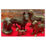 357 - LOT OF BRASS DOG FIGURES(W48)