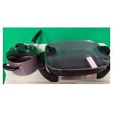 J1 - ELECTRIC SKILLET & SAUCEPAN WITH LID (L161)