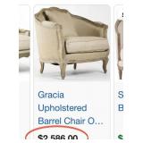 M - FRENCH LOUIS XV STYLE ARMCHAIR WITH PILLOWS