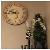 M - WALL CLOCK, FAUX TREE, CANDLE HOLDER
