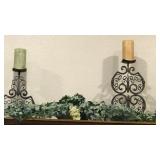 M - DECORATIVE CANDLE HOLDERS, FAUX IVY VINES