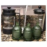 M - FRENCH PRESS COFFEE MAKERS, HONEY POTS