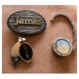M - BELT BUCKLE, PURSE HOLDER, BELLAGIO CHARM (J53