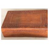 M - CARVED WOOD KEEPSAKE BOX (INDIA) (L21)