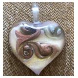 M - ART GLASS HEART PENDANT (J15)