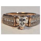 14K ROSE GOLD RING W/DIAMONDS 5.0GRAMS SIZE6.5