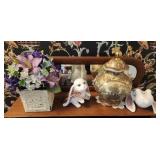 L -COLLECTIBLE RABBITS, SATSUMA STYLE JAR, PLANTER