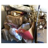 L - BOXED OF DECORATIONS, CHANDELIER, FLOOR MATS