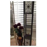 L -INFINITY HEART SHELF FLOOR LAMP, VASE & FLOWERS
