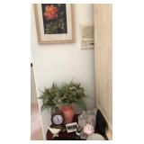L - FRAMED ART, VASE, FAUX FLOWERS, CANDLES, MORE