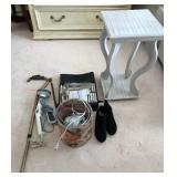 L - PLANT STAND, CASSETTES, CANE, MASSAGER (M57)