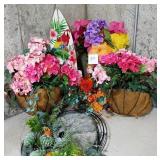 V - MIXED LOT OF FAUX FLOWERS / DECORATIONS (G5)