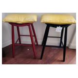 V - TWO STOOLS & CUSHIONS (L18)