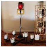V - MIXED LOT OF CANDLE HOLDERS WITH CANDLES (L12)