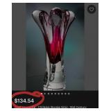 V - MID-CENTURY ART GLASS VASE 9.5'T (A1)