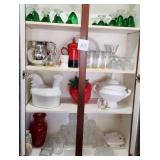 V - MIXED LOT OF GLASSWARE, TUREENS, VASE (K12)