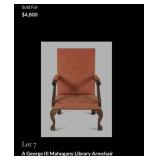 V - VINTAGE ARM CHAIR WITH WOOD DETAILS (A24)