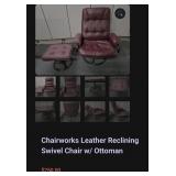 V - RED LOUNGE CHAIR WITH OTTOMAN (O2)