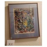 V - ABSTRACT ART FRAMED 13X11' (B9)