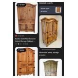 V - RUSTIC-STYLE WOOD ARMOIRE 74X47' (M6)