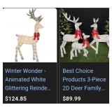 V - CHRISTMAS REINDEER & SLED DECORATIONS (G5)