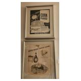 V - TWO VINTAGE ADS FRAMED (K9)