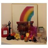 V - FRAMED ART, WINE OPENER, CANDLES, MORE (G50)
