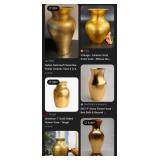V - TWO GOLD-TONE DECOR VASES (A15)
