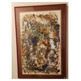 V - ABSTRACT ART FRAMED 24X17' (B8)
