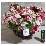 V - FAUX POINTSETTIAS IN BASKET (G7)