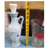 444 - DECANTER, GLASS PITCHER, BEER GROWLER