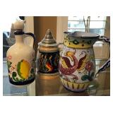 431 - CERAMIC PITCHER, DECANTER & STEIN (A53)